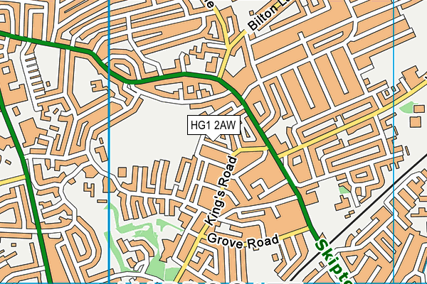 HG1 2AW map - OS VectorMap District (Ordnance Survey)