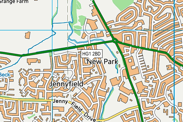 HG1 2BD map - OS VectorMap District (Ordnance Survey)