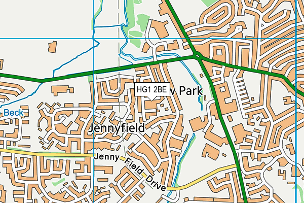 HG1 2BE map - OS VectorMap District (Ordnance Survey)