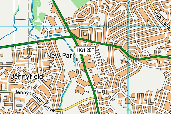 HG1 2BF map - OS VectorMap District (Ordnance Survey)