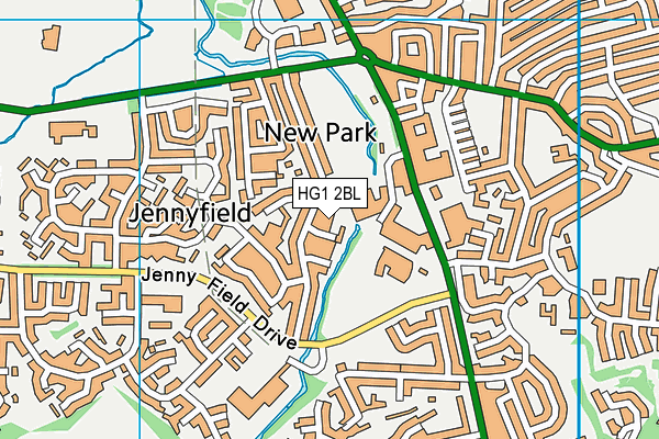 HG1 2BL map - OS VectorMap District (Ordnance Survey)