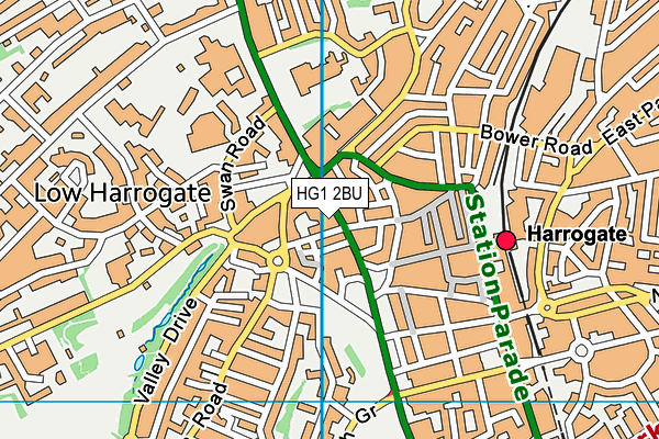 HG1 2BU map - OS VectorMap District (Ordnance Survey)