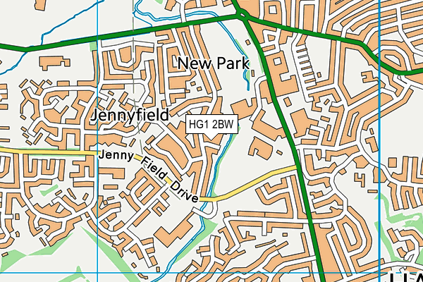 HG1 2BW map - OS VectorMap District (Ordnance Survey)