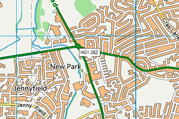 HG1 2BZ map - OS VectorMap District (Ordnance Survey)