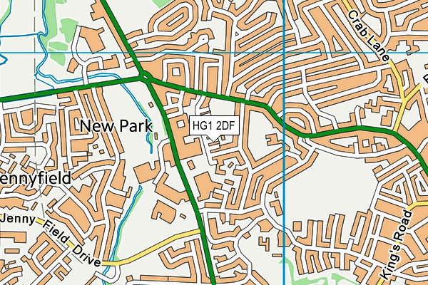 HG1 2DF map - OS VectorMap District (Ordnance Survey)