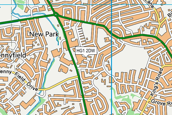 HG1 2DW map - OS VectorMap District (Ordnance Survey)