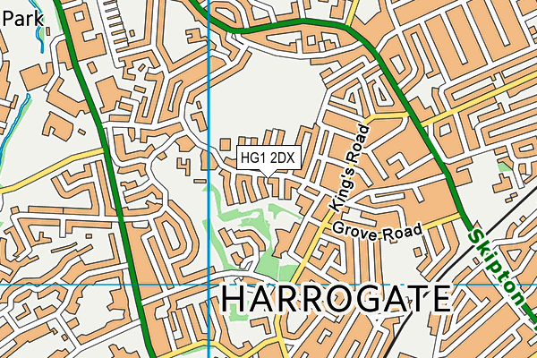 HG1 2DX map - OS VectorMap District (Ordnance Survey)