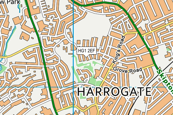 HG1 2EF map - OS VectorMap District (Ordnance Survey)