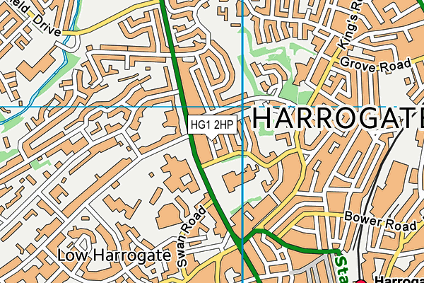 HG1 2HP map - OS VectorMap District (Ordnance Survey)