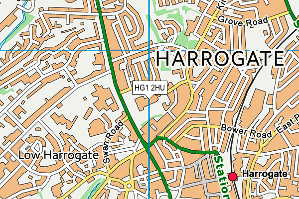 The Club And Spa At The Majestic Hotel Harrogate map (HG1 2HU) - OS VectorMap District (Ordnance Survey)