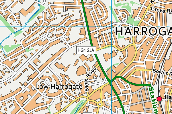 HG1 2JA map - OS VectorMap District (Ordnance Survey)