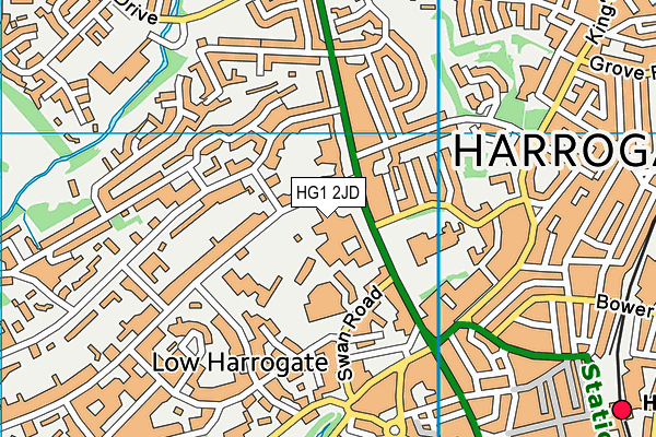 HG1 2JD map - OS VectorMap District (Ordnance Survey)