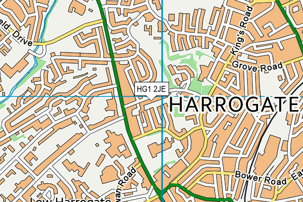 HG1 2JE map - OS VectorMap District (Ordnance Survey)