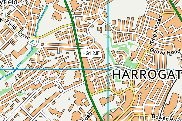 HG1 2JF map - OS VectorMap District (Ordnance Survey)