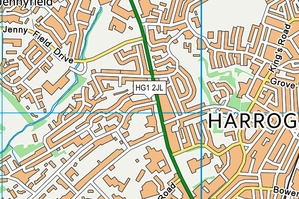 HG1 2JL map - OS VectorMap District (Ordnance Survey)
