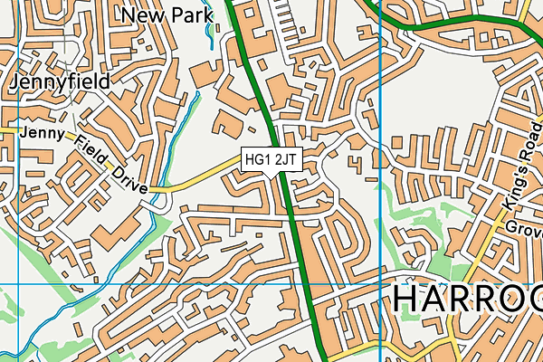 HG1 2JT map - OS VectorMap District (Ordnance Survey)