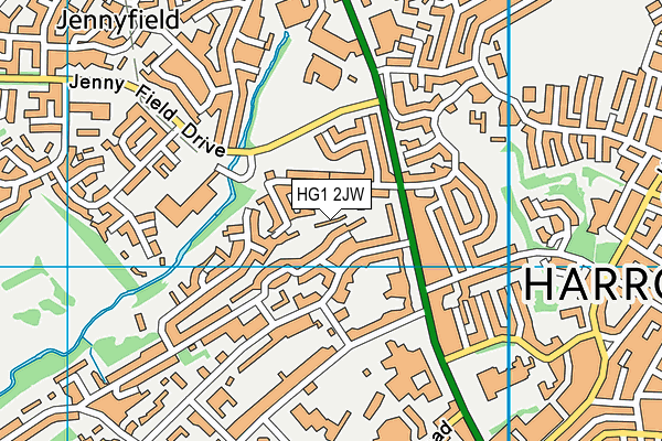 HG1 2JW map - OS VectorMap District (Ordnance Survey)