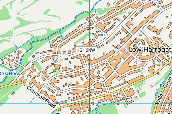 HG1 2NW map - OS VectorMap District (Ordnance Survey)