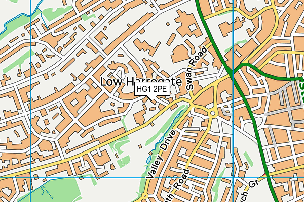 HG1 2PE map - OS VectorMap District (Ordnance Survey)