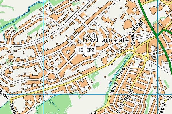 HG1 2PZ map - OS VectorMap District (Ordnance Survey)