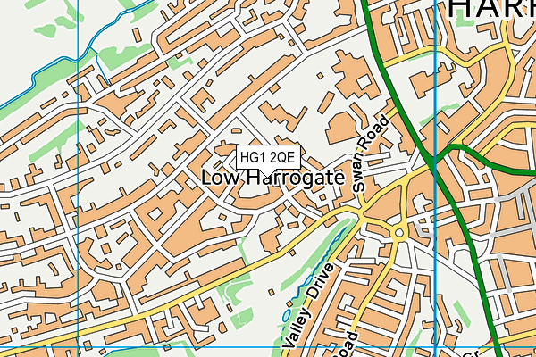 HG1 2QE map - OS VectorMap District (Ordnance Survey)