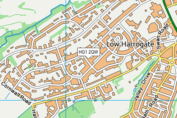 HG1 2QW map - OS VectorMap District (Ordnance Survey)
