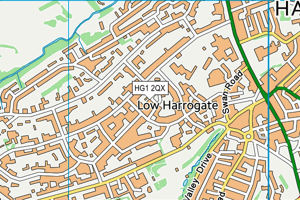 HG1 2QX map - OS VectorMap District (Ordnance Survey)