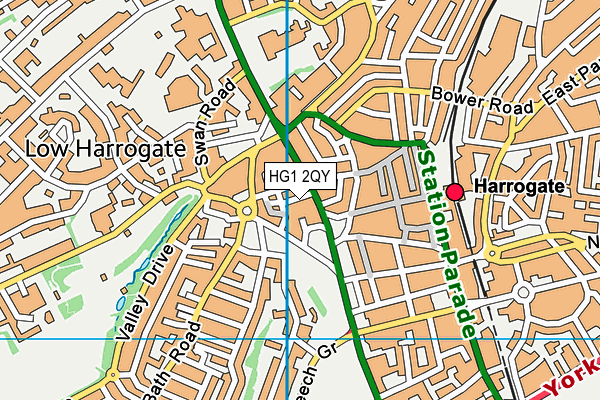 HG1 2QY map - OS VectorMap District (Ordnance Survey)