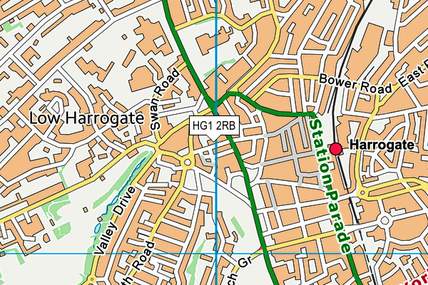 HG1 2RB map - OS VectorMap District (Ordnance Survey)