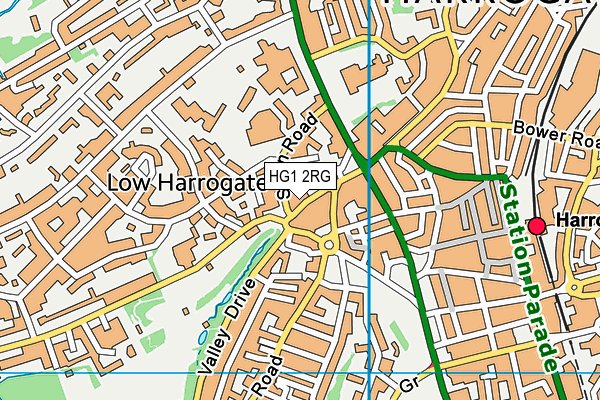 HG1 2RG map - OS VectorMap District (Ordnance Survey)
