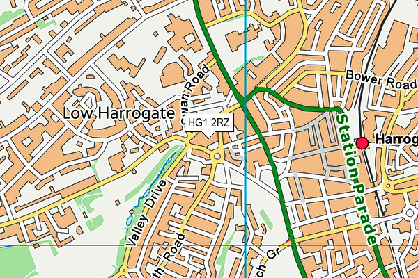 HG1 2RZ map - OS VectorMap District (Ordnance Survey)