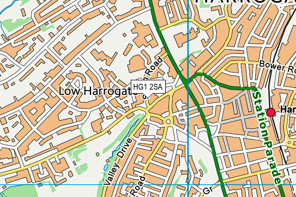 HG1 2SA map - OS VectorMap District (Ordnance Survey)