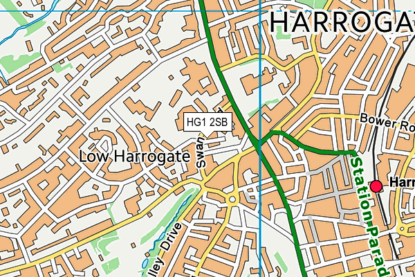 HG1 2SB map - OS VectorMap District (Ordnance Survey)