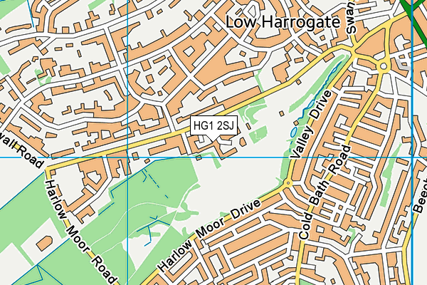 HG1 2SJ map - OS VectorMap District (Ordnance Survey)