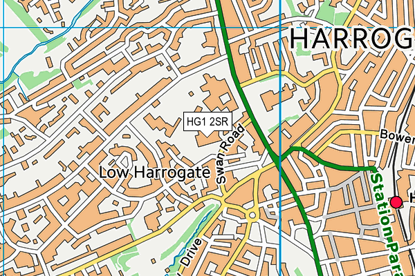 HG1 2SR map - OS VectorMap District (Ordnance Survey)