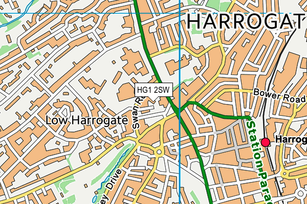 HG1 2SW map - OS VectorMap District (Ordnance Survey)