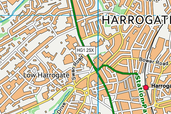 HG1 2SX map - OS VectorMap District (Ordnance Survey)