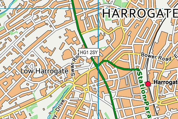 Advantage Health Club (Harrogate) (Closed) map (HG1 2SY) - OS VectorMap District (Ordnance Survey)