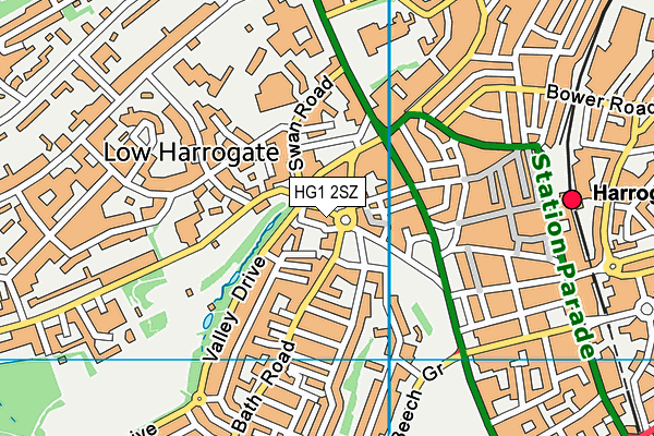 Harrogate Language Academy map (HG1 2SZ) - OS VectorMap District (Ordnance Survey)