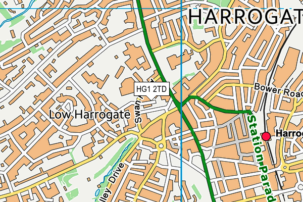 HG1 2TD map - OS VectorMap District (Ordnance Survey)