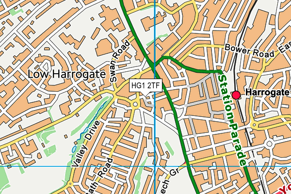 HG1 2TF map - OS VectorMap District (Ordnance Survey)