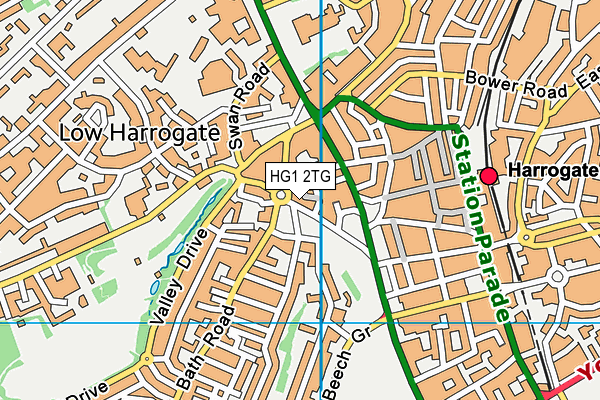 HG1 2TG map - OS VectorMap District (Ordnance Survey)