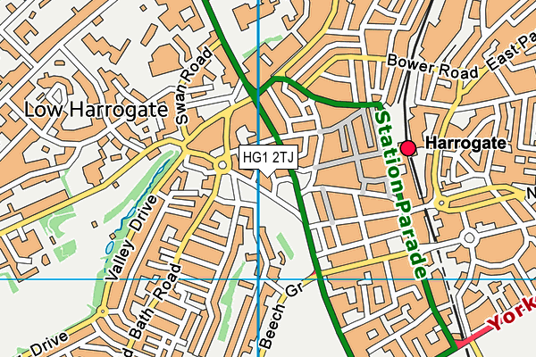 HG1 2TJ map - OS VectorMap District (Ordnance Survey)