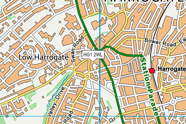 HG1 2WL map - OS VectorMap District (Ordnance Survey)