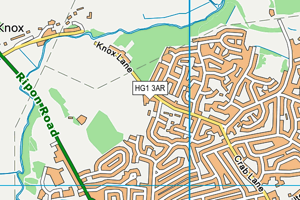 HG1 3AR map - OS VectorMap District (Ordnance Survey)