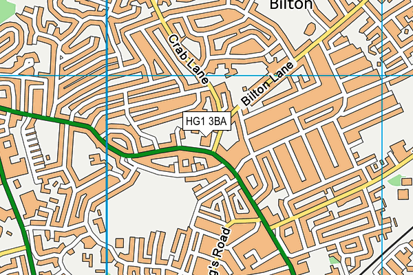 Harrogate, Bilton Grange Primary School map (HG1 3BA) - OS VectorMap District (Ordnance Survey)