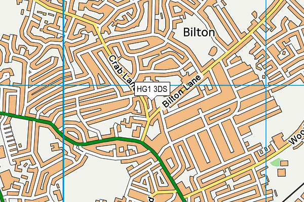 HG1 3DS map - OS VectorMap District (Ordnance Survey)