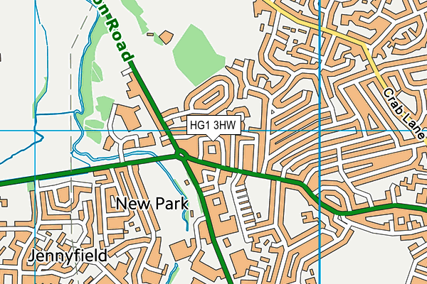 HG1 3HW map - OS VectorMap District (Ordnance Survey)