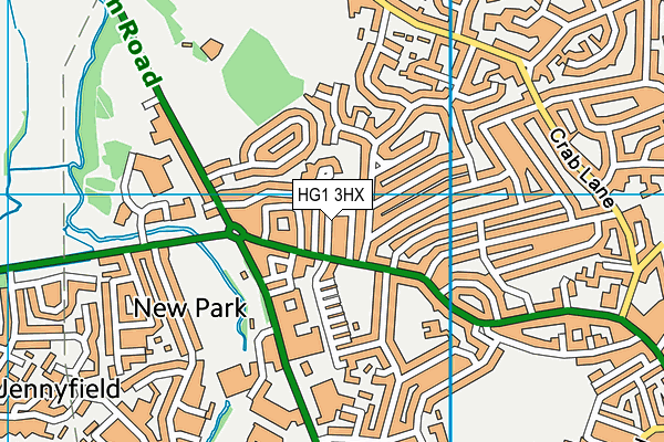 HG1 3HX map - OS VectorMap District (Ordnance Survey)