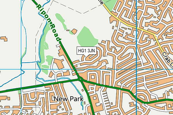 HG1 3JN map - OS VectorMap District (Ordnance Survey)